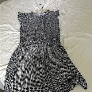 LOFT Black and White Chevron Dress